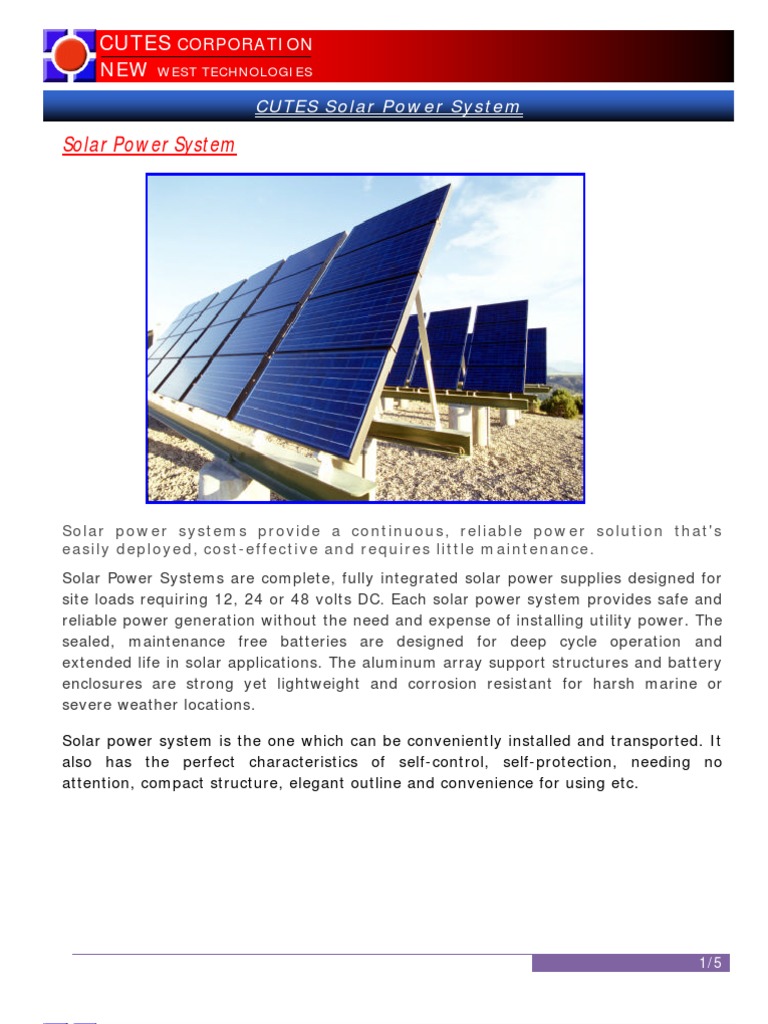 Solar Power | PDF