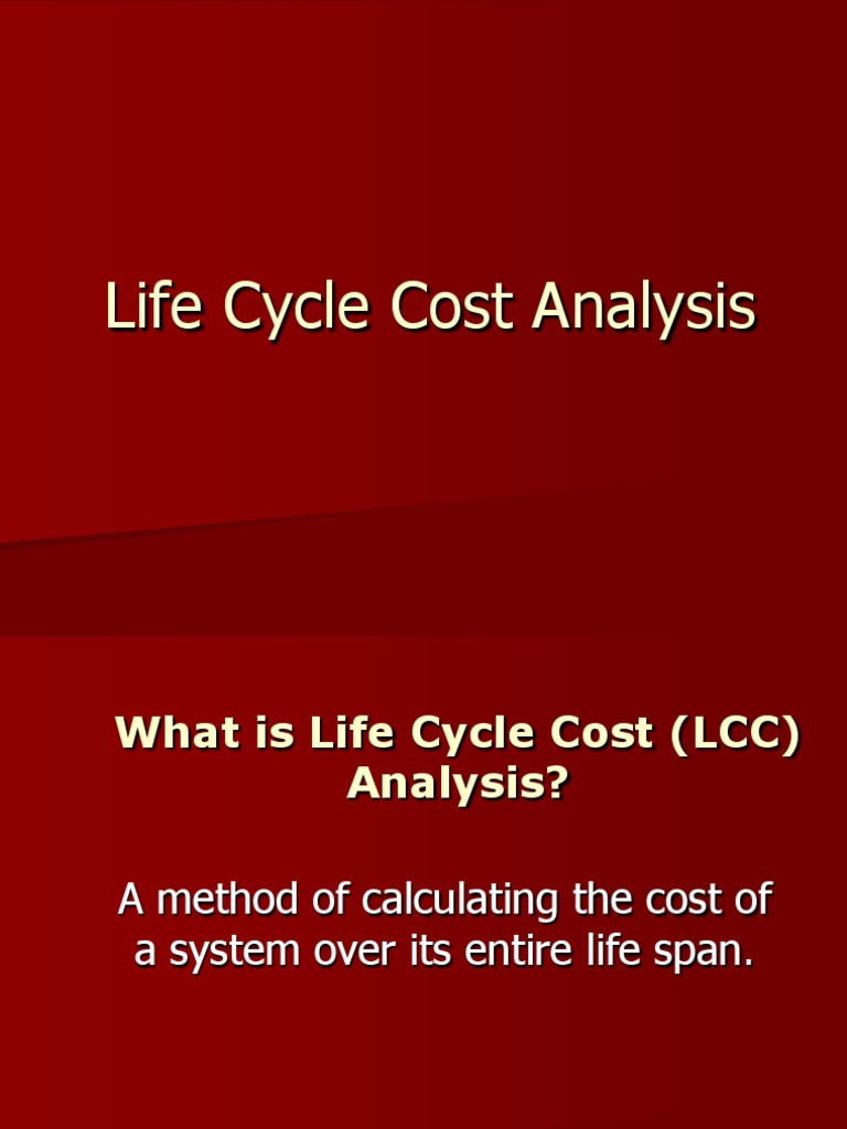 Life Cycle Cost Analysis PDF Net Present Value Life Cycle Assessment