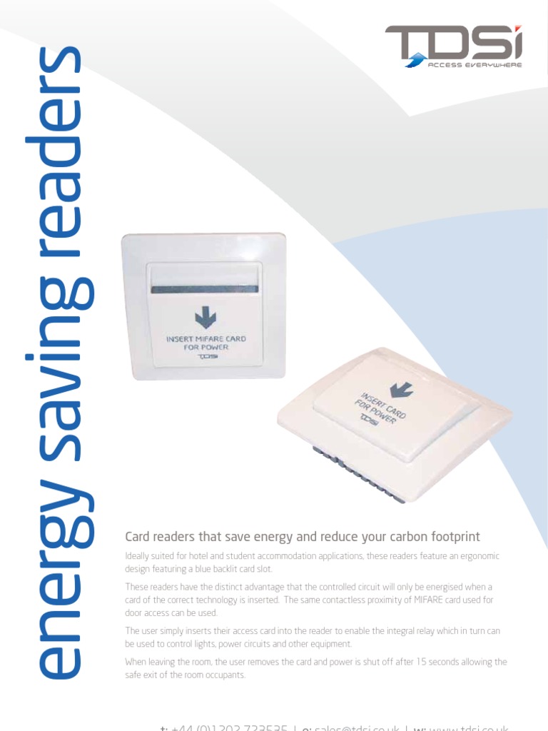 Energy Saving Reader Datasheet | PDF | Backlight | Relay