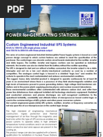 Power For Generating Stations: Custom Engineered Industrial UPS Systems