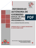 Manual de Organizacion y Funciones Administracion Central UAGro