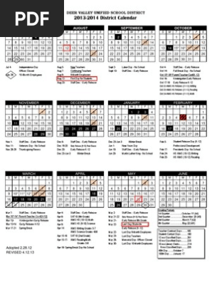 Dvusd 2023 Calendar Dvusd 2013-2014 District Calendar | Pdf | Educational Stages | Students