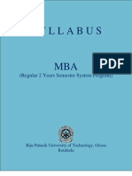 Bput Mba Syllabus 2012-2014