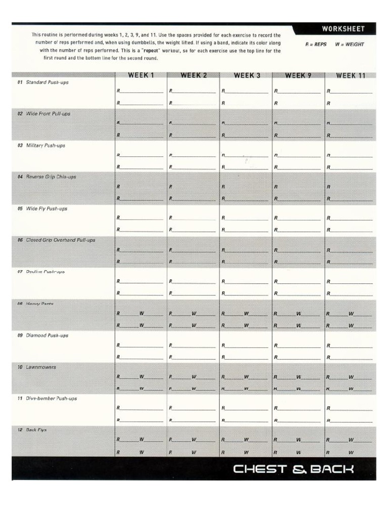 P90x Workout Logsheets PDF