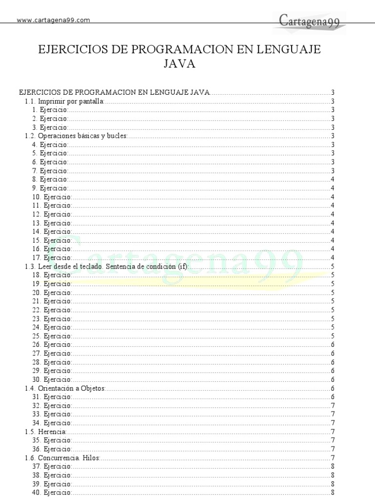 Ejercicios de Java | PDF | Celsius | Hilo (Computación)