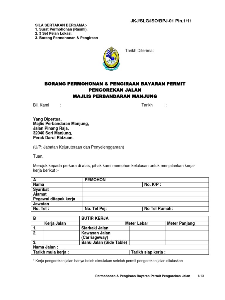 Permit Korek Jalan Pdf