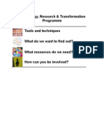 Technology, Research & Transformation Programme Tools and Techniques What Do We Want To Find Out? What Resources Do We Need? How Can You Be Involved?