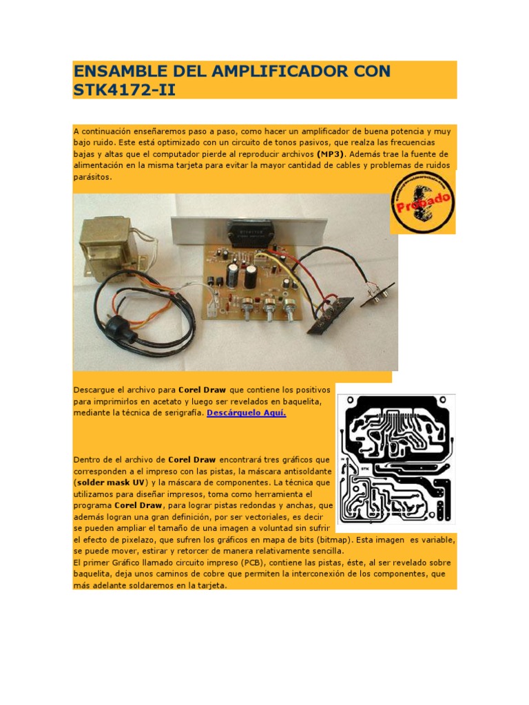 Ensamble de Amplificador STK4172-II | PDF | Placa de circuito impreso ...
