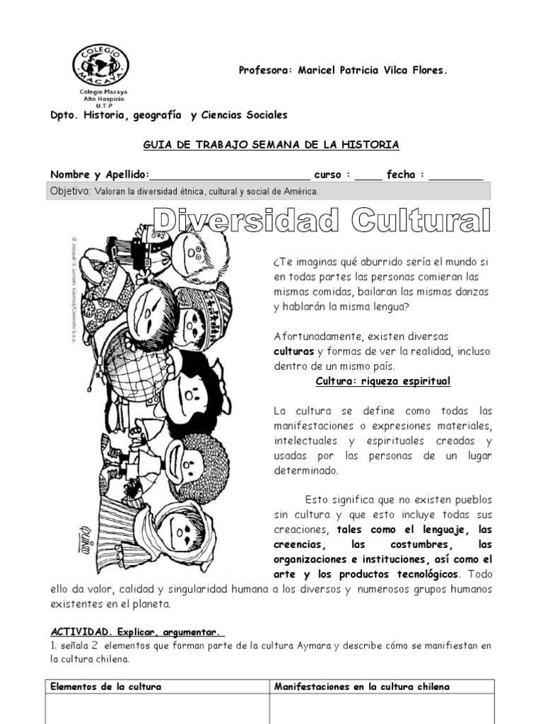 Actividades de Diversidad Cultural para Primaria | PDF | Grupos étnicos ...
