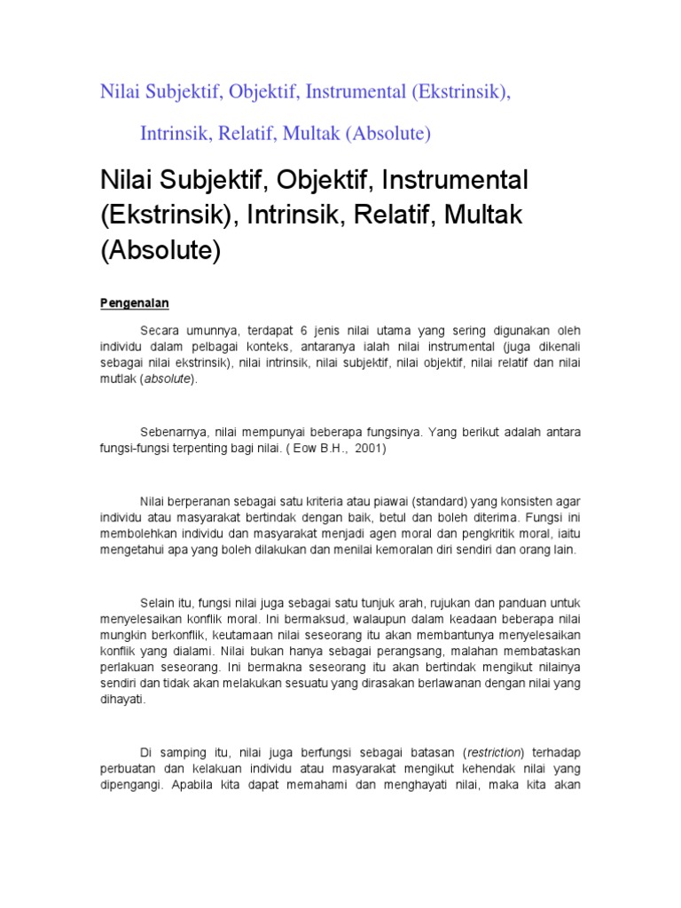 Tutorial 1 Jenis2 Nilai Pdf