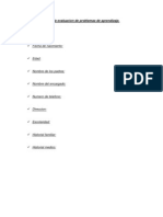 Modelo de Ficha de Evaluacion de Problemas de Aprendizaje