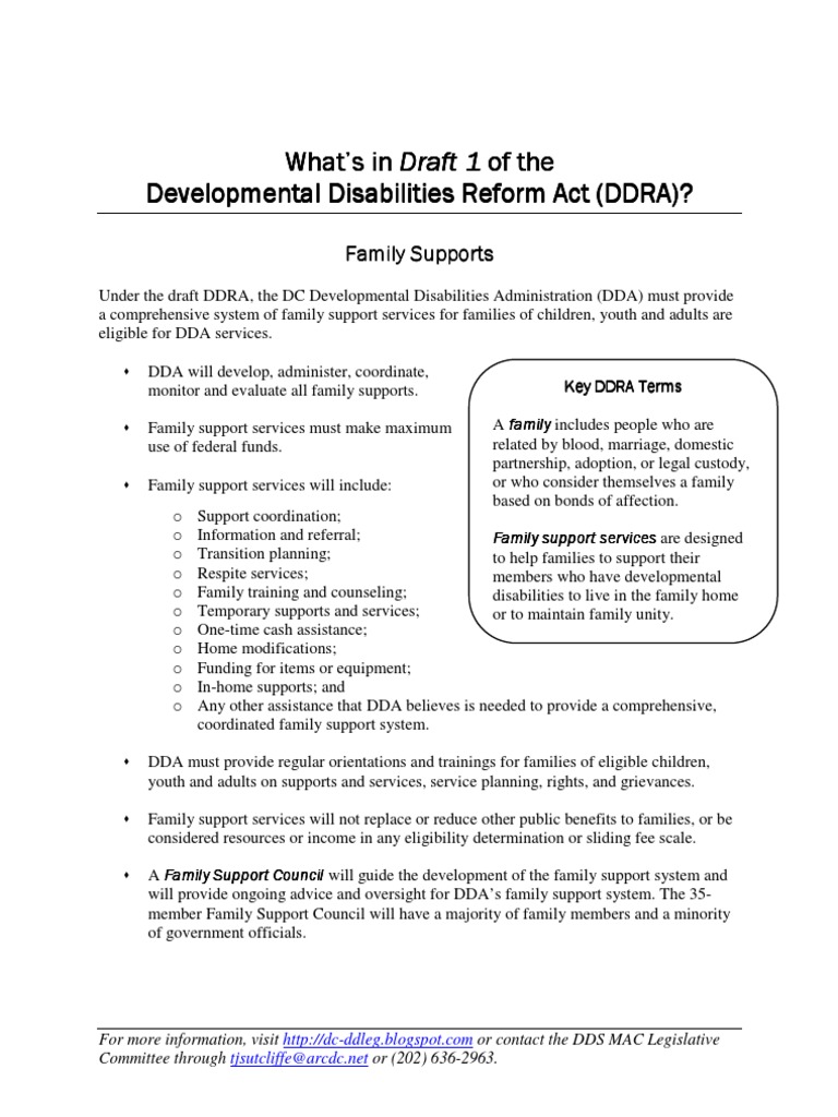 Developmental Disabilities Family Support Act | PDF | Welfare | Disability