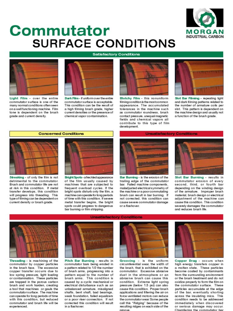 Commutator Surface Condition Guide | PDF | Wear | Mechanical Engineering