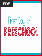 Download First Day of Preschool Photo Sign by Lindsey  SN156614325 doc pdf