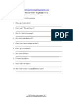 Present Perfect Form Questions