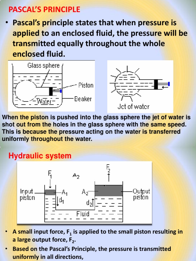 Pascal Principle PDF Hydraulics Pressure