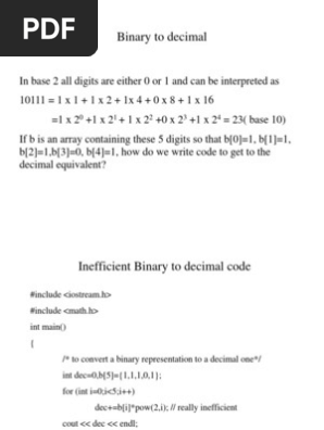 Binary To Decimal Número Entero Informática Fracción