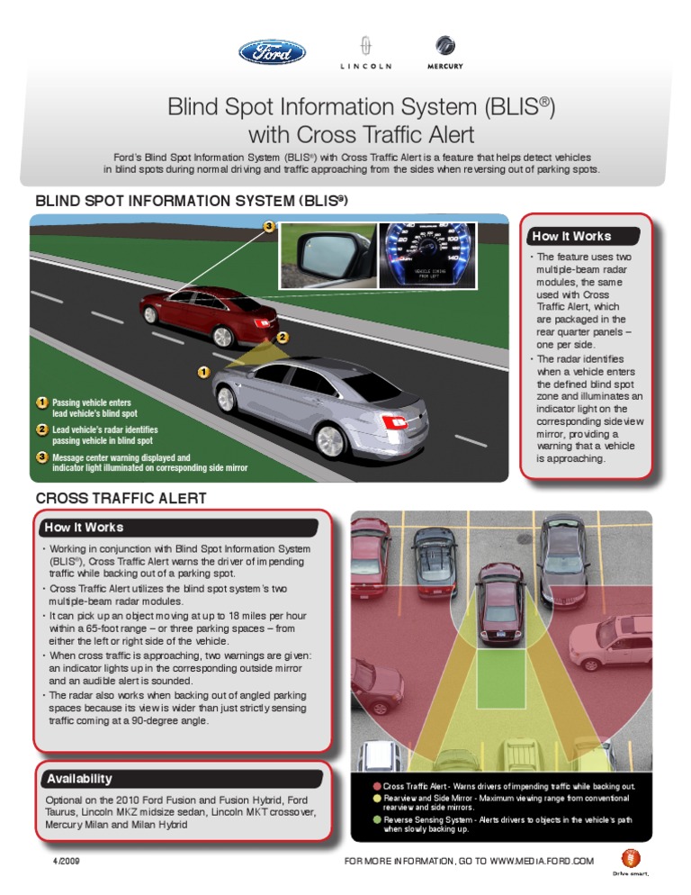 Blind Spot Information System (BLIS®) with Cross Traffic Alert Ford