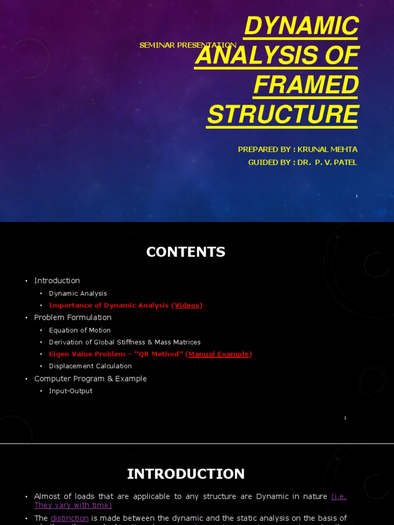 Dynamic Analysis of Framed Structures | PDF | Matrix (Mathematics ...