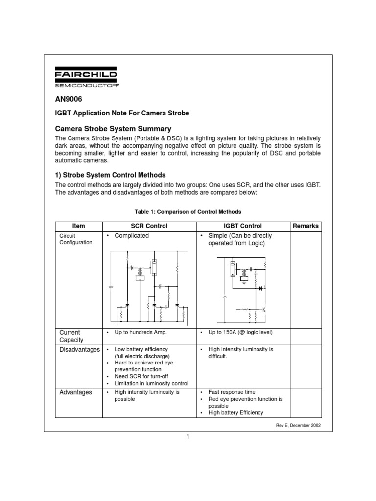 An9006 IGBT Application Note For Camera Strobe PDF Manufactured Goods Electronic