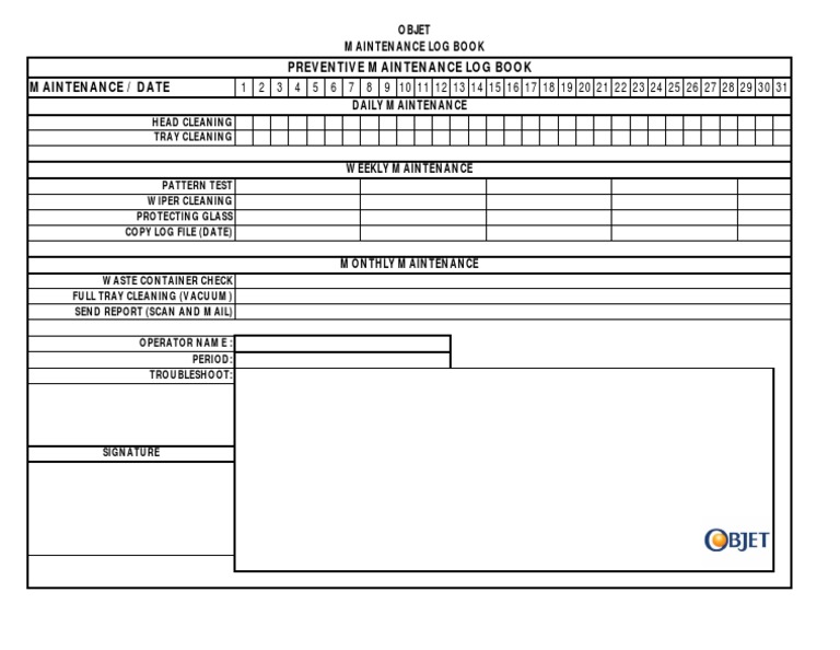 Maintenance Log Book