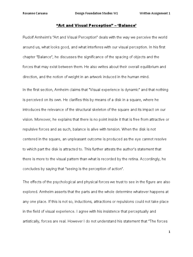 Arnheim on Art and Visual Balance | PDF | Visual Perception | Perception