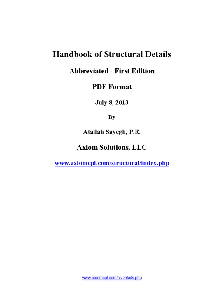 Structural Details Handbook | PDF | Framing (Construction) | Deep ...