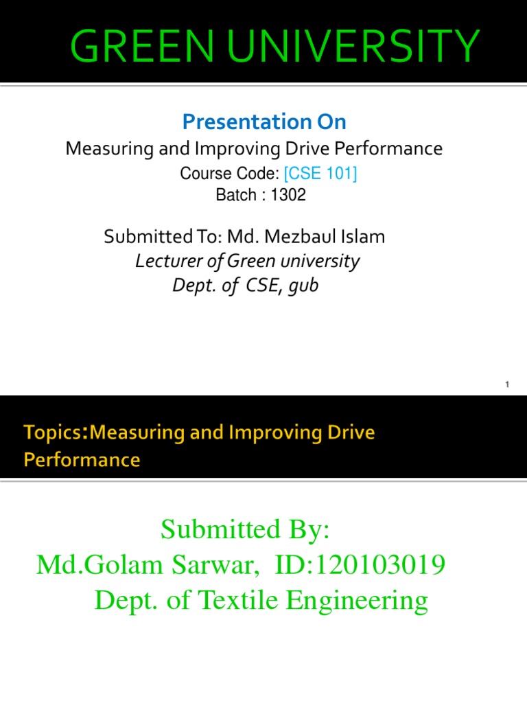 Drive Performance Optimization Guide | PDF