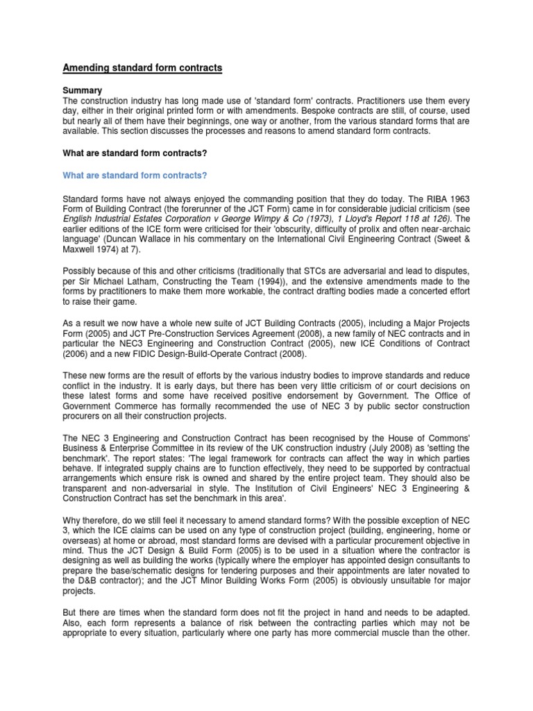 Jct Standard Building Contract With Quantities 2011 Pdf Tax
