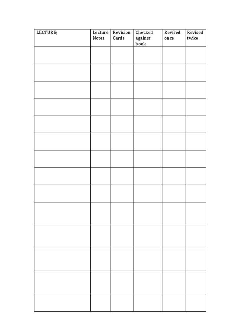 Lecture Notes and Revision Cards | PDF