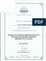 Design of Functional Specifications for Industrial Automation Systems (Scada, Plc ,And Dcs)