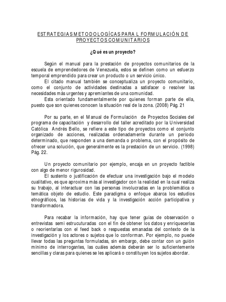 Estrategias para Proyectos Comunitarios | PDF | Análisis FODA | Science