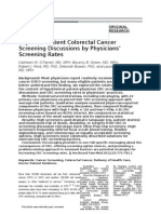 Physician-Patient Colorectal Cancer Screening Discussions by Physicians' Screening Rates