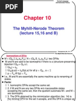 The Myhill-Nerode Theorem (Lecture 15,16 and B) : Transparency No. 10-1