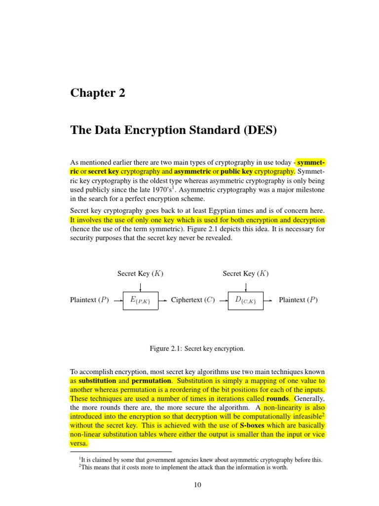 DES | PDF | Cryptography | Key (Cryptography)