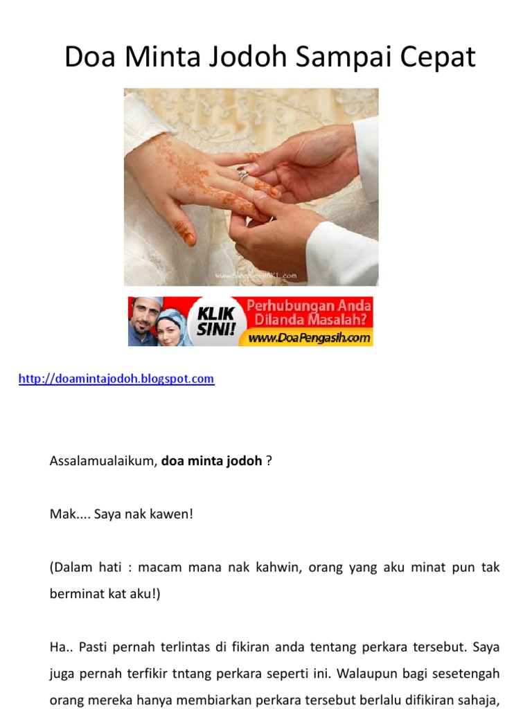 Doa Minta Jodoh Sampai Cepat