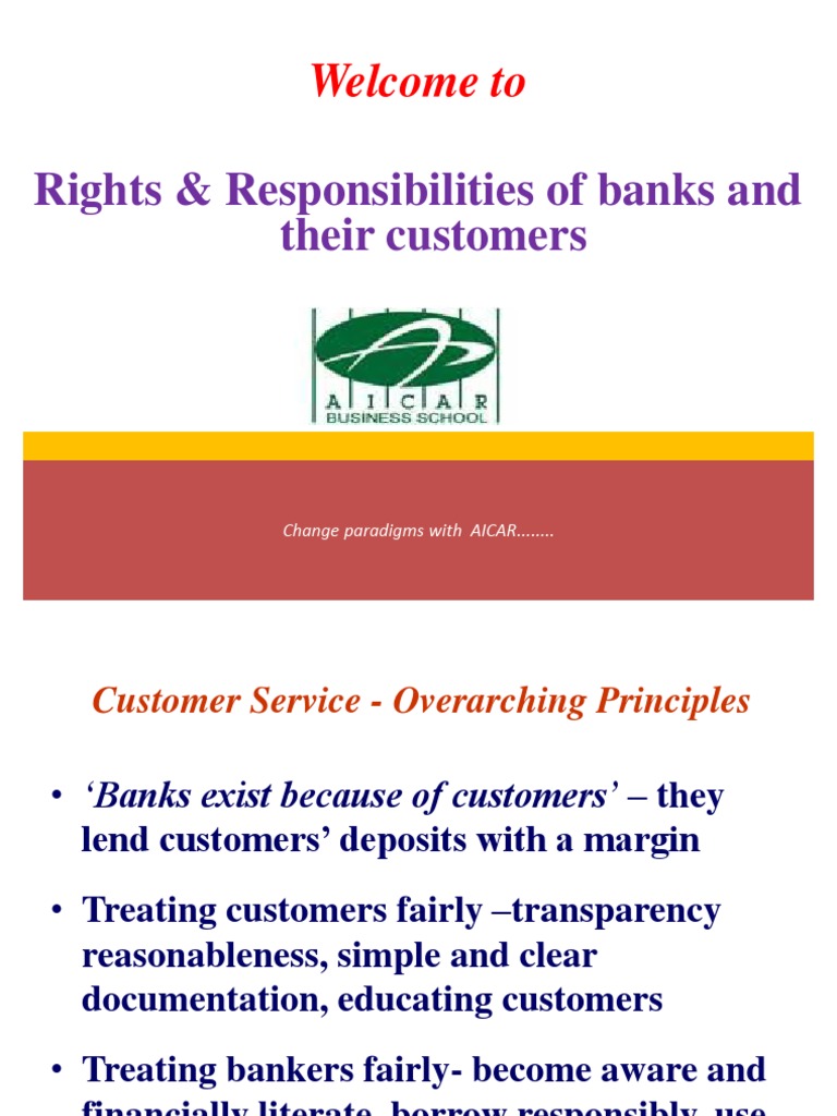 Rights & Responsibilities of Banks and Customers | PDF | Banks | Loans