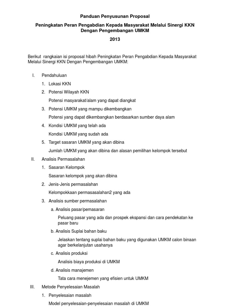 Contoh Proposal Pengembangan Umkm Small Medium Enterprise