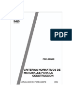 Criterios normativos de materiales para la construcción actualización permanente 2004