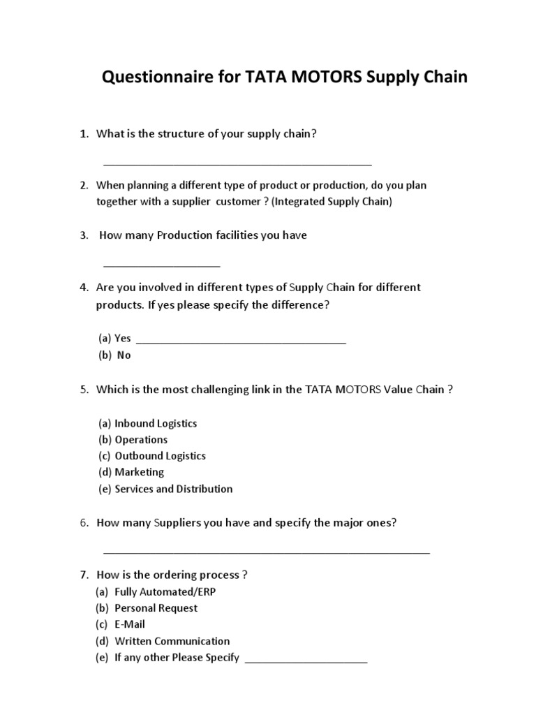 case study on supply chain management of tata motors pdf