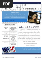 P.E.A.C.E. Newsletter Issue 1, July 2013