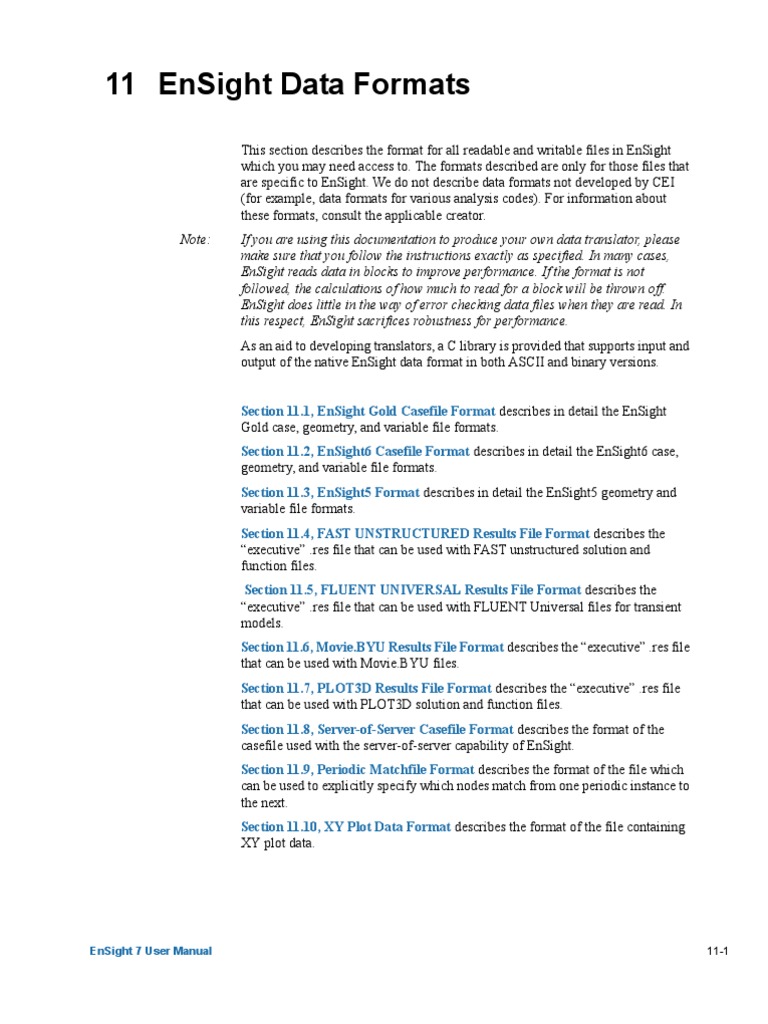 EnSight Gold File Format Overview | PDF | File Format | Computer File