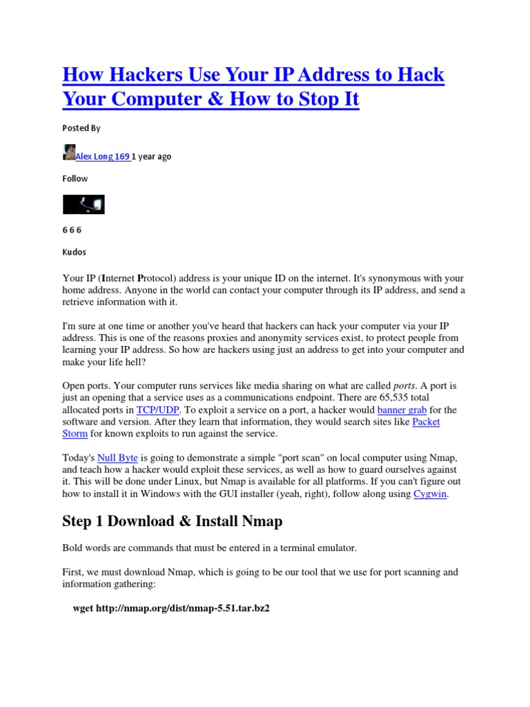 Hacking via IP Address: Risks & Defense | PDF | Port (Computer ...
