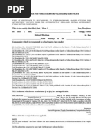 Caste Certificate Format | PDF | Government Of India