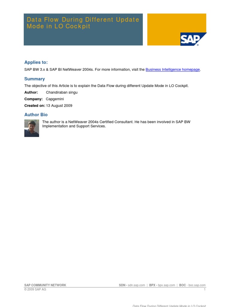 Data Flow For Different Update Modes in LO Extraction | PDF | Finance ...