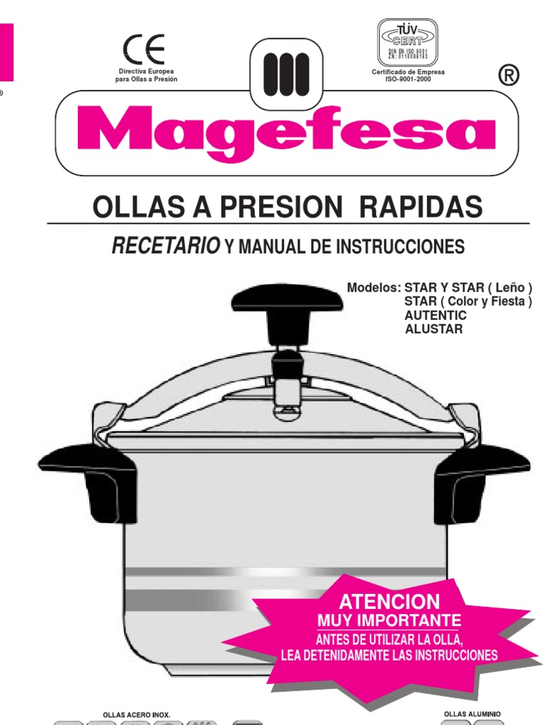 Magefesa Star Manual | PDF | Cocción a presión | Caldo