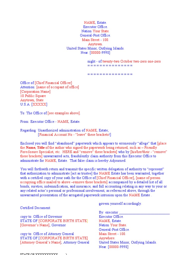 Estate Administration Dispute Notice | PDF | Law