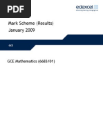 Mark Scheme (Results) January 2009: GCE Mathematics (6683/01)