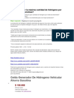 Como Producir Hidrógeno Por Medio de La Electrólisis