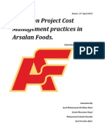 Project Cost Management Practices in Fruity Bread